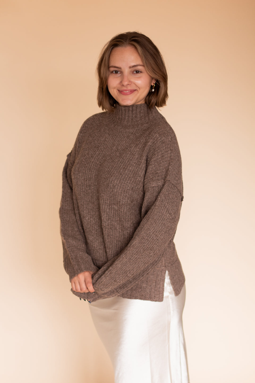 Alyssa Knit Sweater (Mocha) – Gigi B's Boutique
